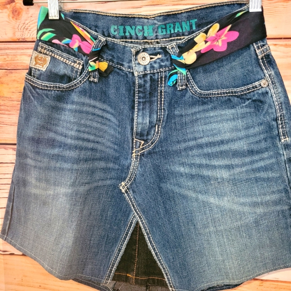 UPCYCLED HANDMADE Cinch Grant Denim Skirt!❤️